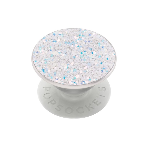 POPSOCKET White Crushed Glitter Sparkle Bling Premium PopGrip Phone Stand - Picture 4 of 8